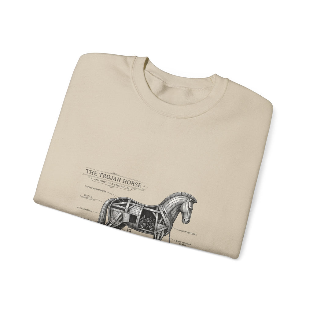 Trojan Horse Illustration Sweatshirt | Greek Mythology, Mythcore - Velqono