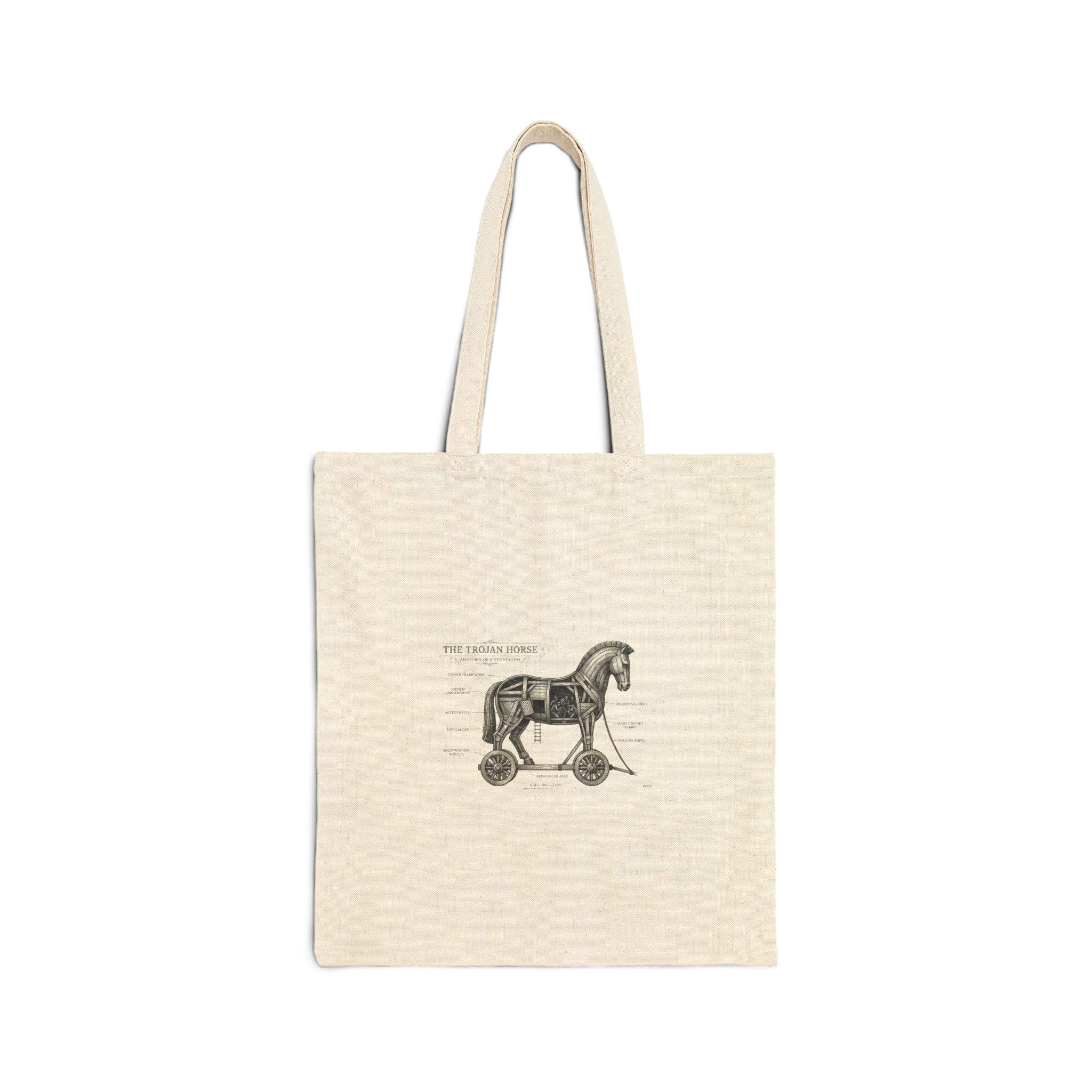 Trojan Horse Illustration Tote | Greek Mythology, Mythcore Canvas - Velqono