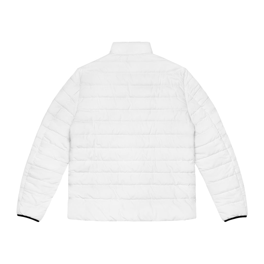 White Men's Puffer Jacket — Lightweight Quilted Winter Coat - Velqono